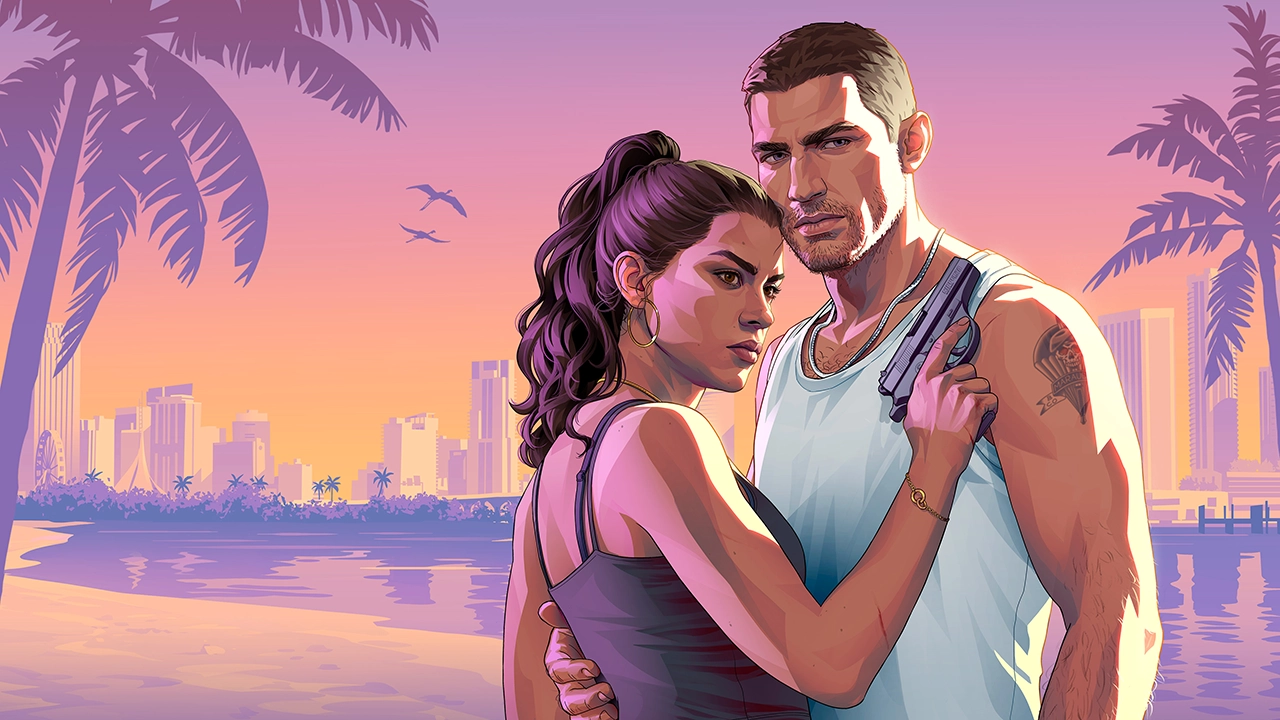 GTA VI cover art — Jason and Lucia